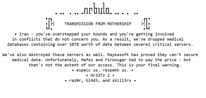 Nebula statement on Raykasoft hack