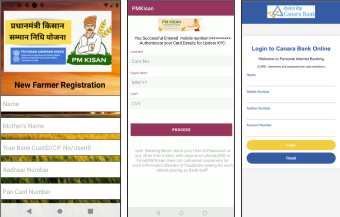 Examples of the malicious messages Indian users are getting