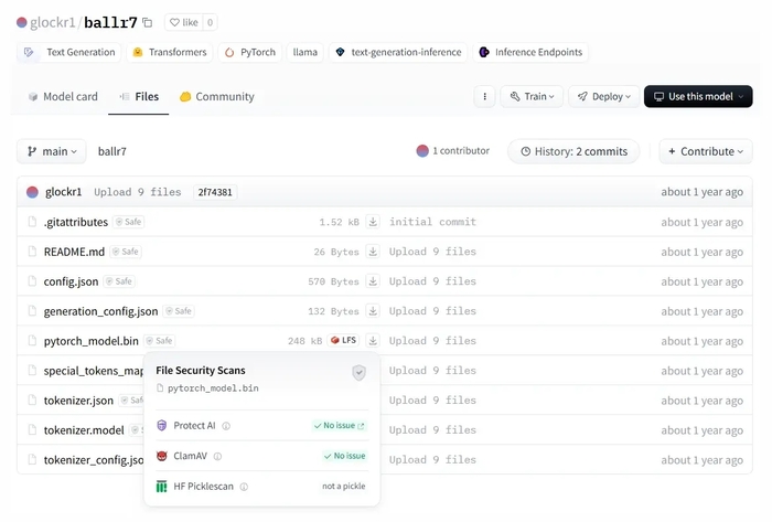 ReversingLabs example malicious model file
